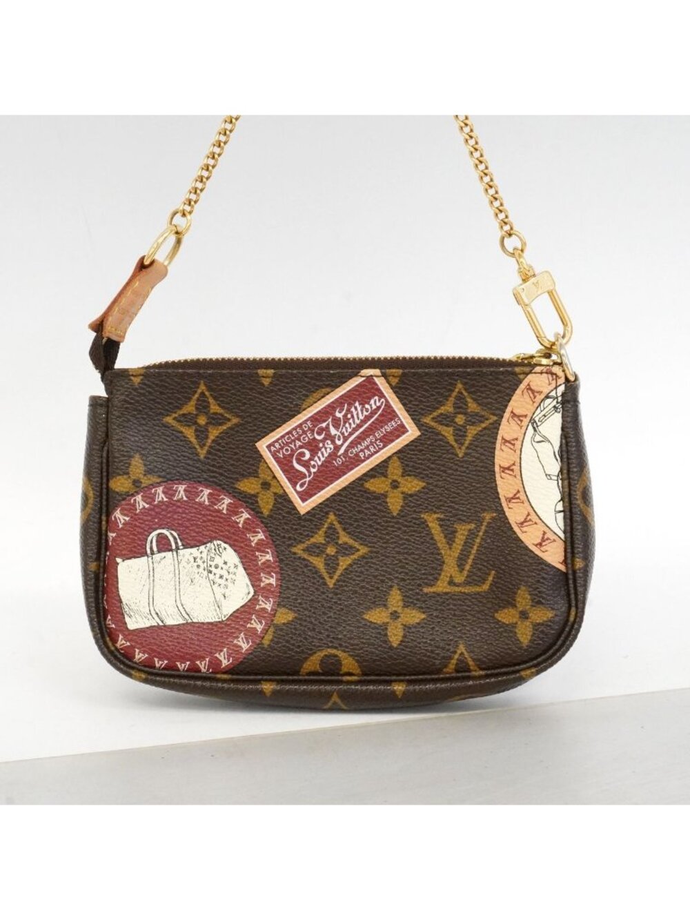 Louis Vuitton Pouch Monogram Patch Mini Pochette Accessoires Brown Multicolor - Picture 8 of 8